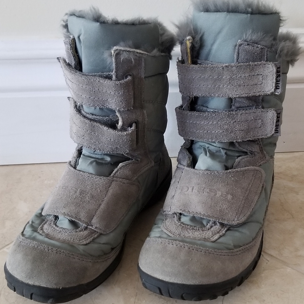 DIESEL WINTER BOOTS WITH RABBIT FUR US 2